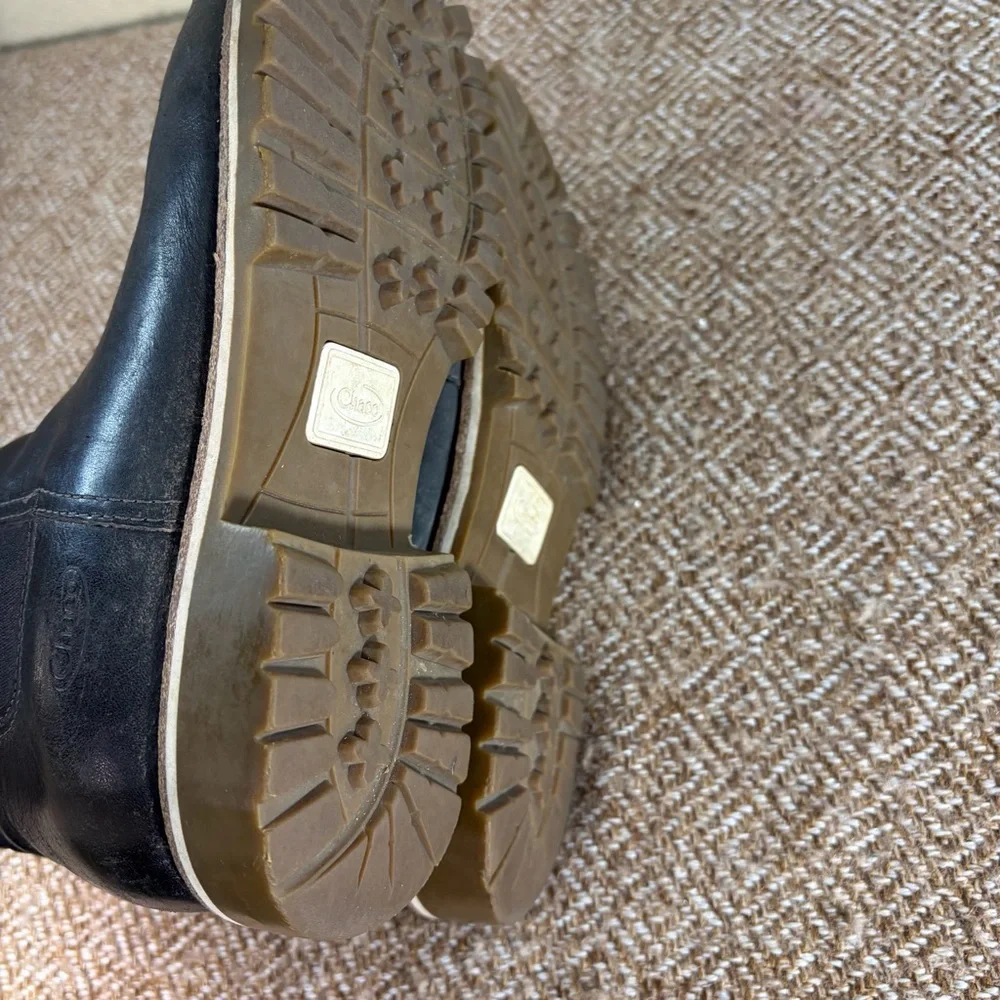 CHACO Womens Black Leather Pull On Ankle Boots Sz 8.5 Comfy Casual Nice Break In - Picture 6 of 7